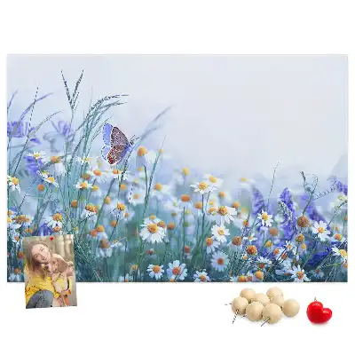Printed Butterfly in the Meadow Cork Board