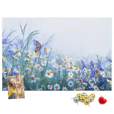 Printed Butterfly in the Meadow Cork Board