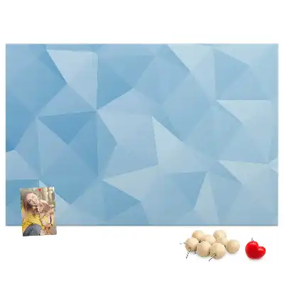 Cork memo board with abstract triangles design