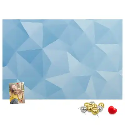 Cork memo board with abstract triangles design
