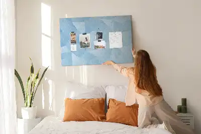 Cork memo board with abstract triangles design