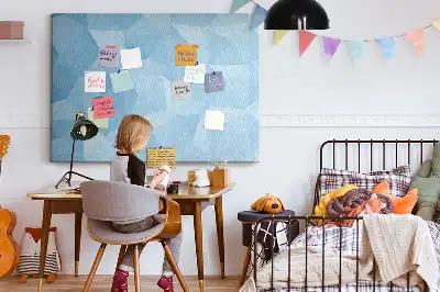 Cork memo board with abstract triangles design