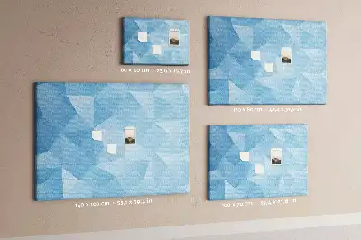 Cork memo board with abstract triangles design