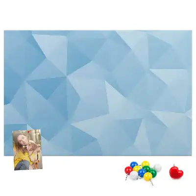 Cork memo board with abstract triangles design