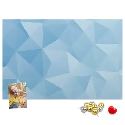 Cork memo board with abstract triangles design