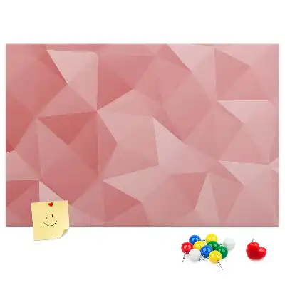 Cork memo board with geometric triangle abstraction