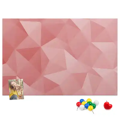 Cork memo board with geometric triangle abstraction