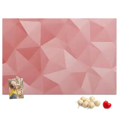 Cork memo board with geometric triangle abstraction