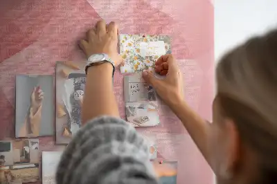 Cork memo board with geometric triangle abstraction