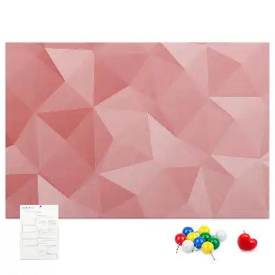 Cork memo board with geometric triangle abstraction