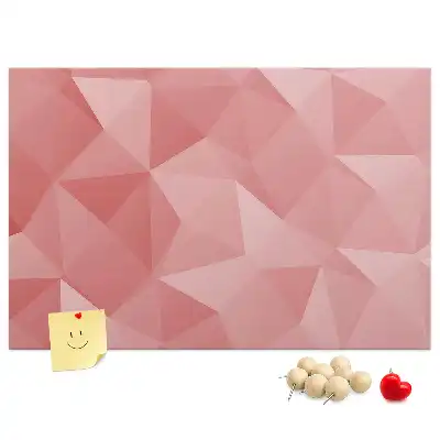 Cork memo board with geometric triangle abstraction
