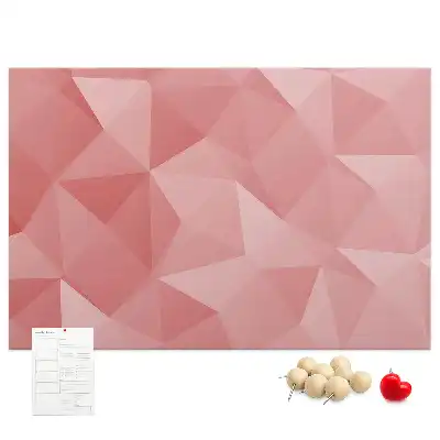 Cork memo board with geometric triangle abstraction