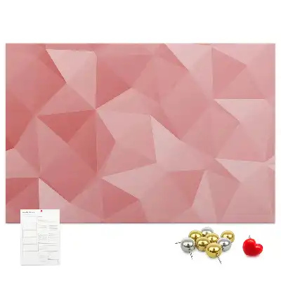 Cork memo board with geometric triangle abstraction