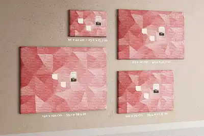 Cork memo board with geometric triangle abstraction
