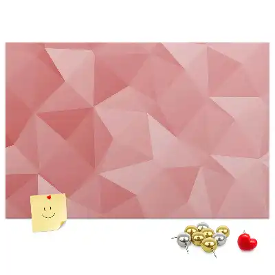 Cork memo board with geometric triangle abstraction