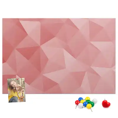 Cork memo board with geometric triangle abstraction