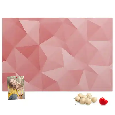 Cork memo board with geometric triangle abstraction
