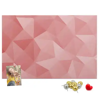 Cork memo board with geometric triangle abstraction