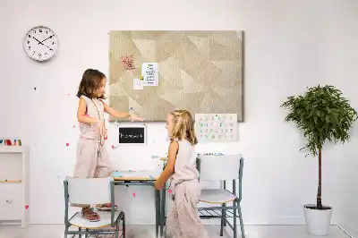 Printed Cork Memo Board Triangles abstraction