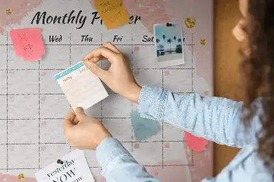 Printed Cork Board Monthly planner