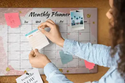 Printed Cork Board Monthly planner