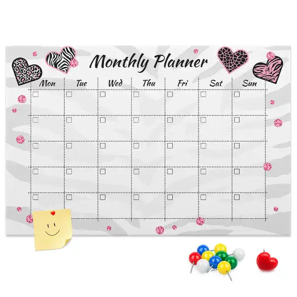 Printed Cork Monthly Planner Memo Board
