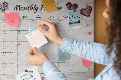Printed Cork Monthly Planner Memo Board