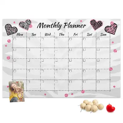 Printed Cork Monthly Planner Memo Board