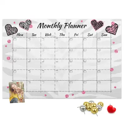 Printed Cork Monthly Planner Memo Board