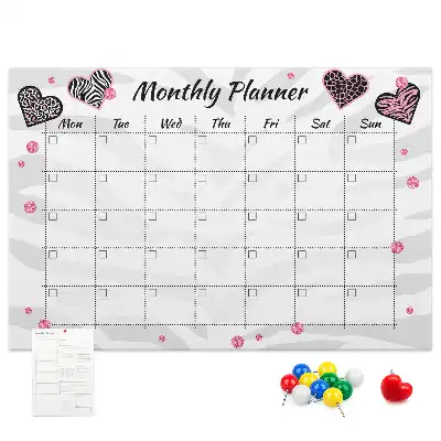 Printed Cork Monthly Planner Memo Board