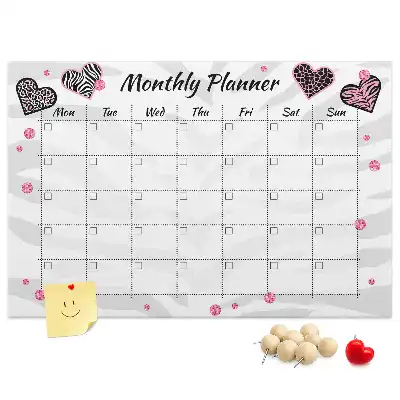 Printed Cork Monthly Planner Memo Board