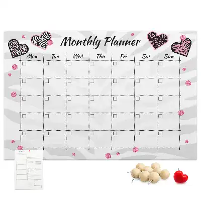 Printed Cork Monthly Planner Memo Board