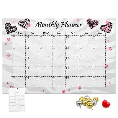 Printed Cork Monthly Planner Memo Board