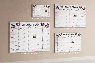 Printed Cork Monthly Planner Memo Board