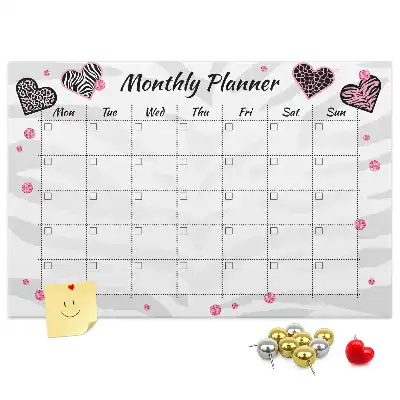Printed Cork Monthly Planner Memo Board