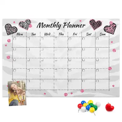 Printed Cork Monthly Planner Memo Board