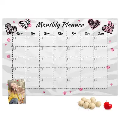 Printed Cork Monthly Planner Memo Board