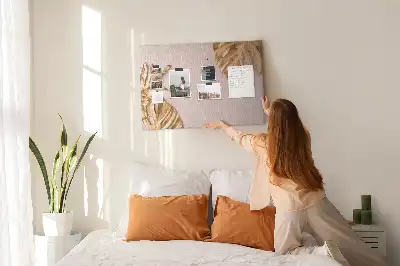 Golden Tropical Leaves Cork Memo Board