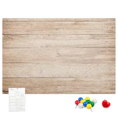 Printed wood texture cork board