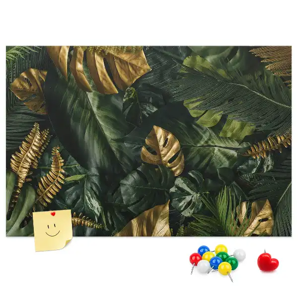 Jungle Leaves Printed Cork Board