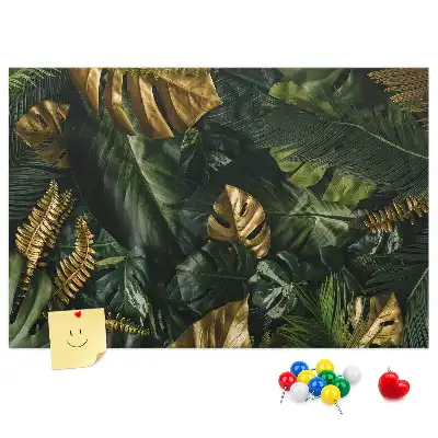 Printed Cork Board Jungle leaves