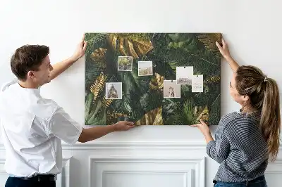 Printed Cork Board Jungle leaves