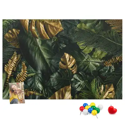Jungle Leaves Printed Cork Board
