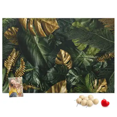 Jungle Leaves Printed Cork Board