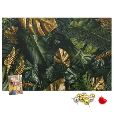 Printed Cork Board Jungle leaves