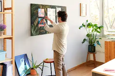 Printed Cork Board Jungle leaves