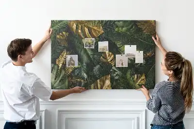 Printed Cork Board Jungle leaves
