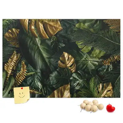 Printed Cork Board Jungle leaves