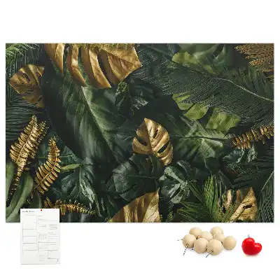 Printed Cork Board Jungle leaves