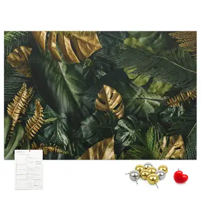 Printed Cork Board Jungle leaves